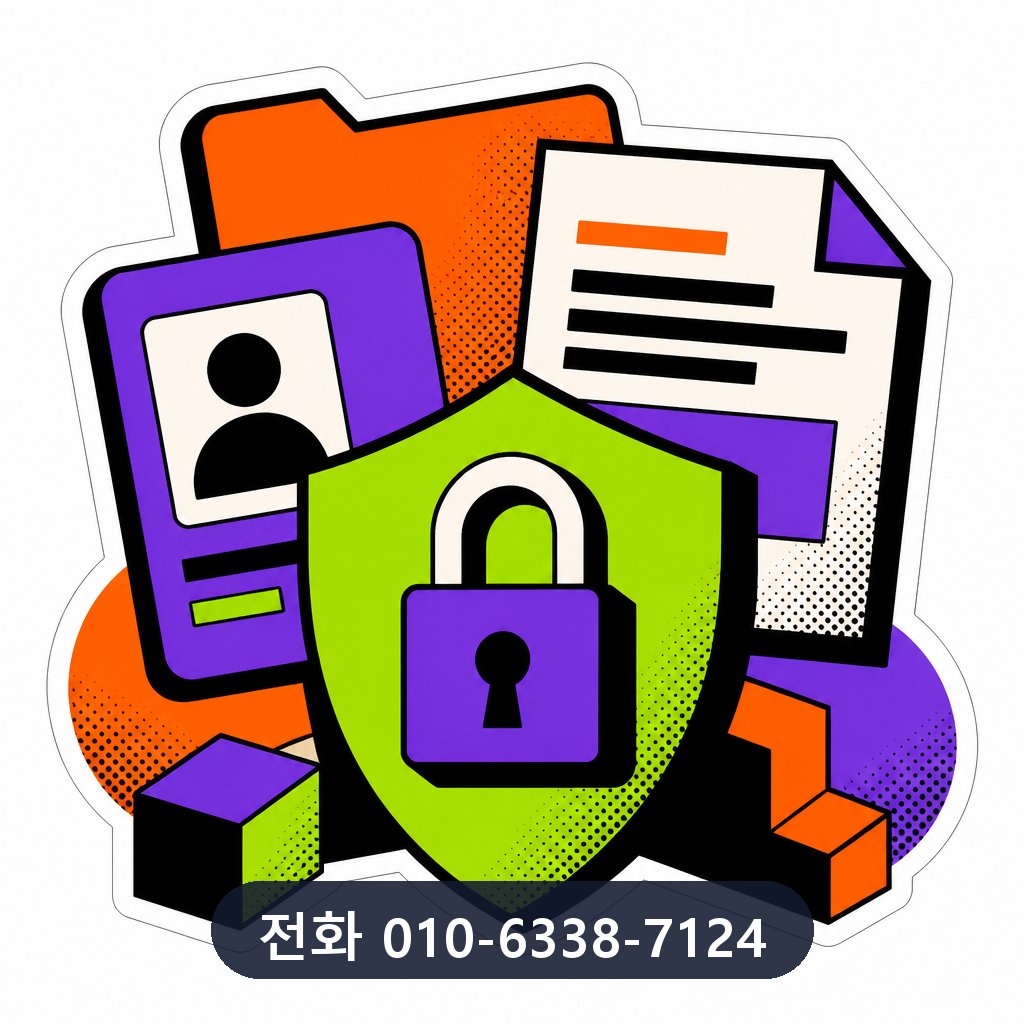 신용카드 한도 대출 개인정보 보호 이미지 · 문의 010-6338-7124